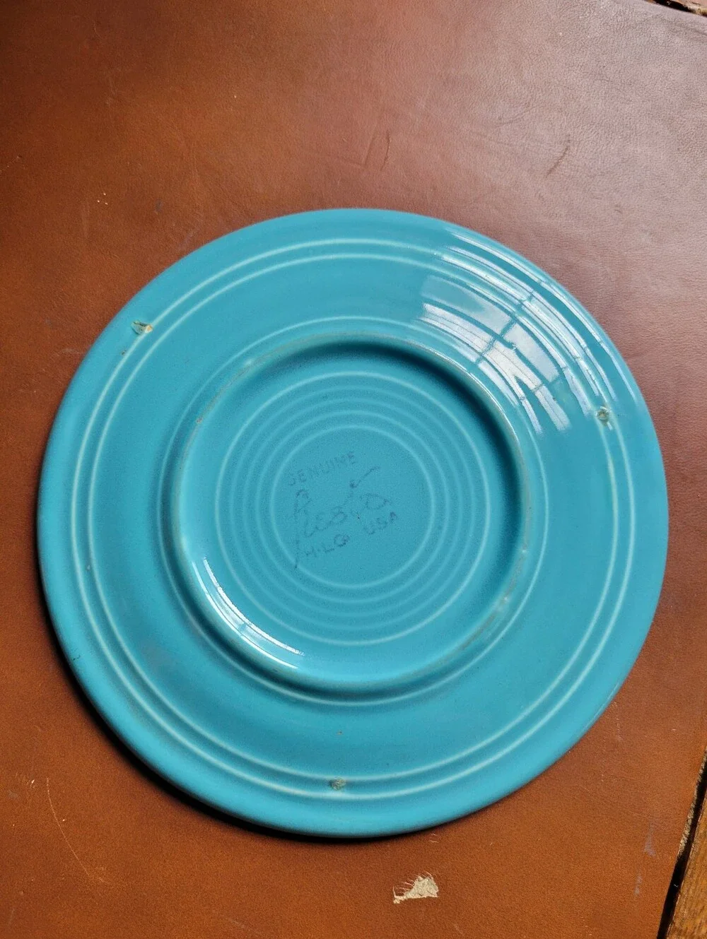 Fiestaware MCM Colorful Dinnerware Cup and Saucer Set Turquoise Or Light Blue
